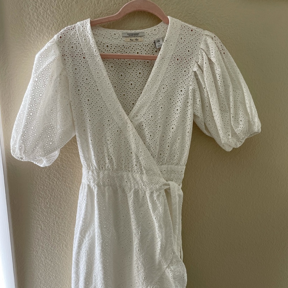 Scotch & Soda Broderie Anglaise Wrap Dress